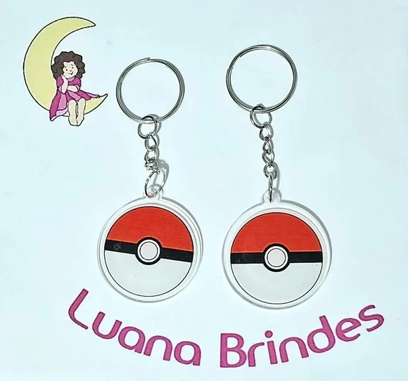 Chaveiro Pokémon Acrílico Impresso Pct C/6 Unidades Variados