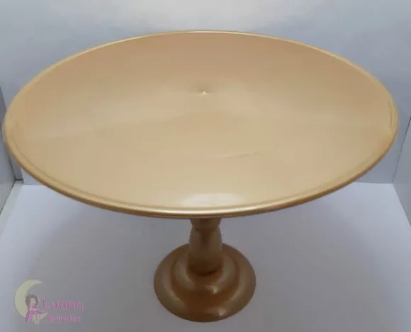 Boleira cor Dourada de Plástico - 28cm - 1 unidade.