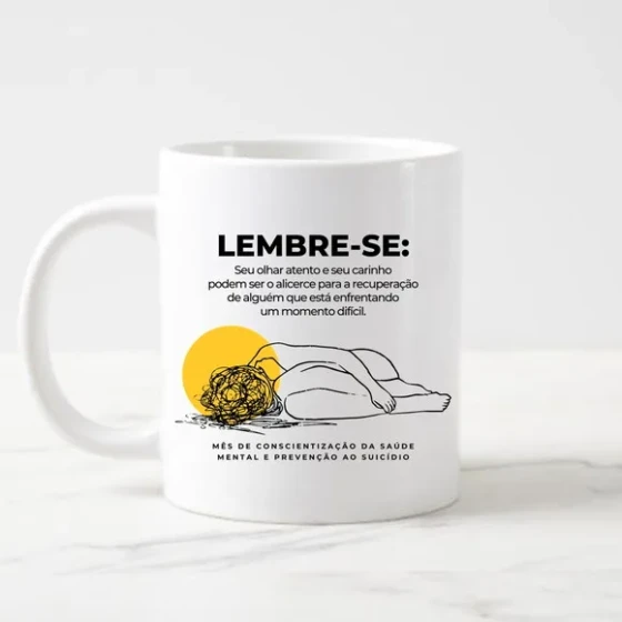 Caneca Setembro Amarelo Conscientização pela Vida