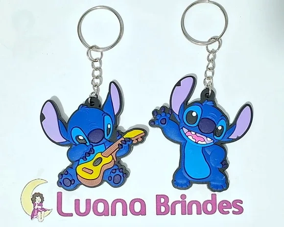 Chaveiro Stitch Emborrachado Pacotes C/4 Unidades