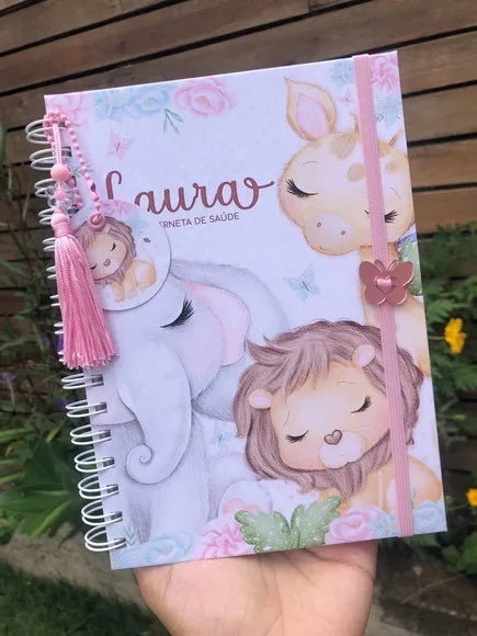 Caderneta de Saúde / Vacinação Personalizada - Safari Rosa