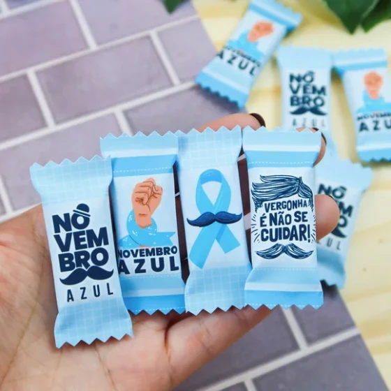 Balas Personalizadas Novembro Azul - 50 Unidades