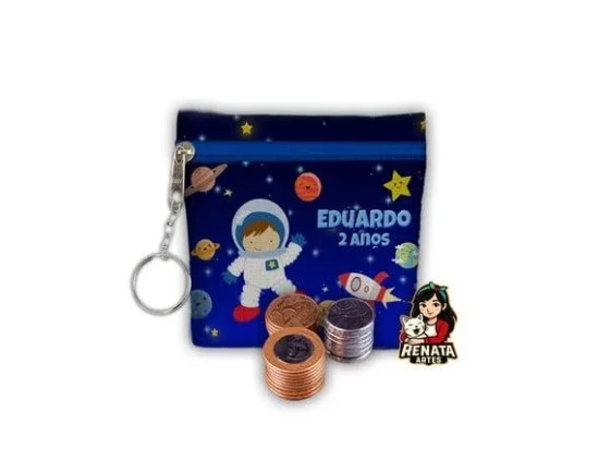 Chaveiro Porta Moedas Personalizado Astronauta