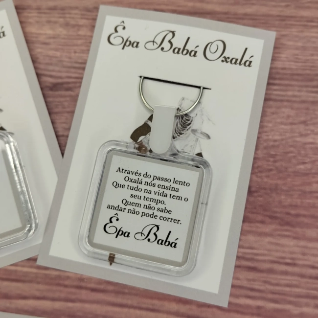 20 Unidades - Chaveiro Orixá Oxalá Personalizado Lembrancinhas