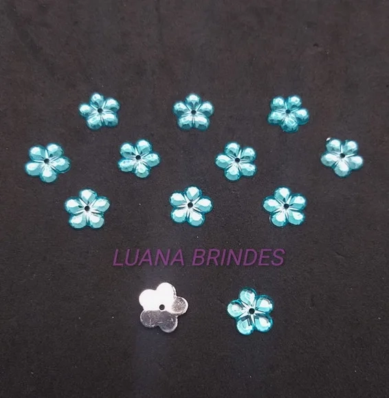 Chaton de Flor Azul - 12mm - pct c/ 200 unidades