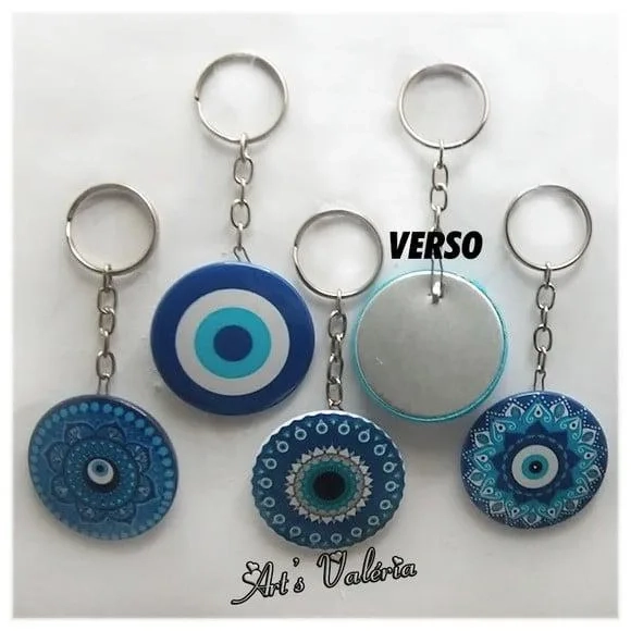 Chaveiro Bóton Olho Grego ou Mandala - Valor Unitário