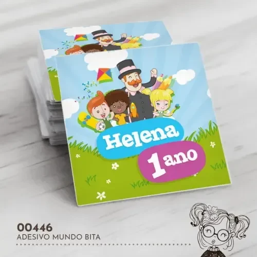 Adesivo Quadrado Mundo Bita - 00446