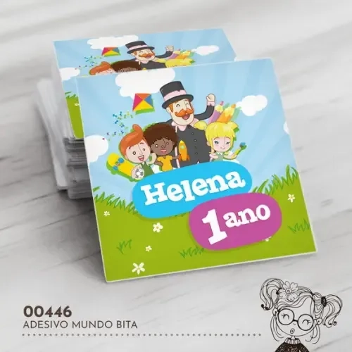Adesivo Quadrado Mundo Bita - 00446