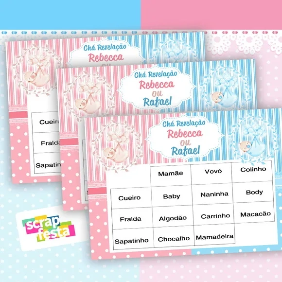 Bingo Festa Chá Revelação Baby Bingo