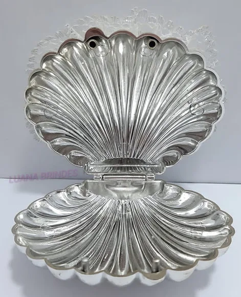Concha Prata de Abs - 5cm - Pacote com 4 Unidades