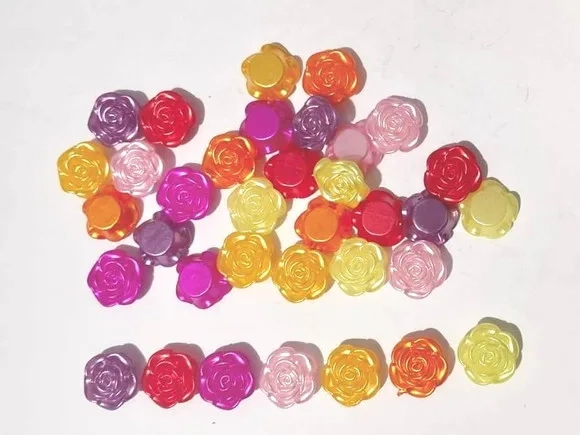 Rosa Pérolada com Furo Passante 14mm Pacote 50 Unidades
