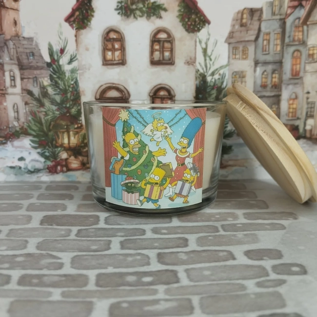 Vela Aromática no Copo Personalizada Natal Os Simpsons - Trabalhamos com outros temas - Informar  tema no chat