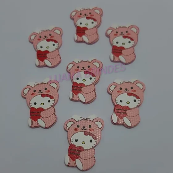 Aplique da Hello Kitty de Acrílico - Pct com 5 Unidades