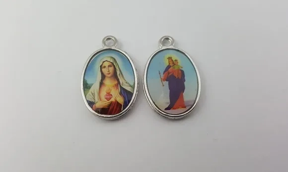 Medalha Oval do Imac. Coração de Maria e Nsa. Auxiliadora