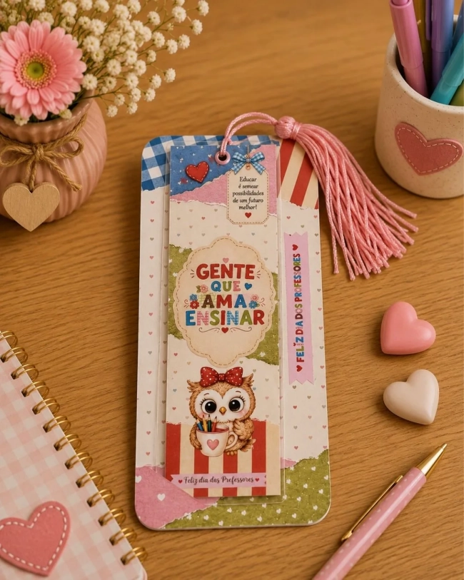 Marca Páginas Plastificado Tassel - Dia do Professor
