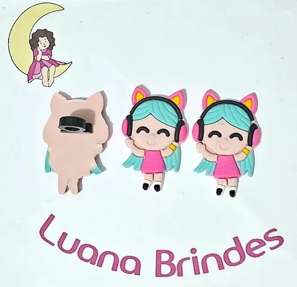 Ponteira P/lápis Menina de Borracha Pacotes com 6 Unidades