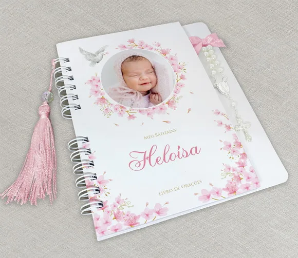 Lembrança Para Batizado Com Fotos Do Bebê - Livro De Orações
