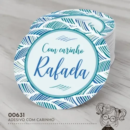 Adesivo Redondo com Carinho - 00631