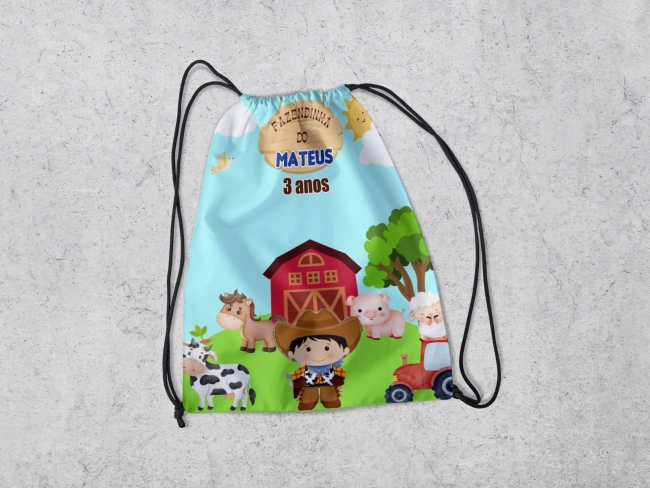 Mochilinha Personalizada Fazendinha