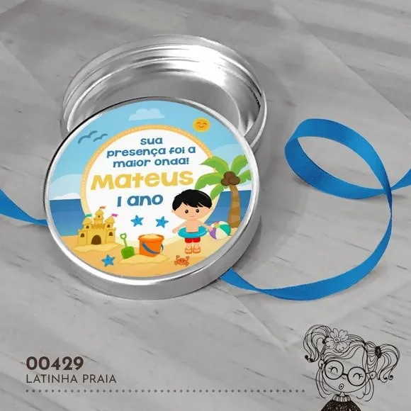 Latinha Adesivada Praia - 00429