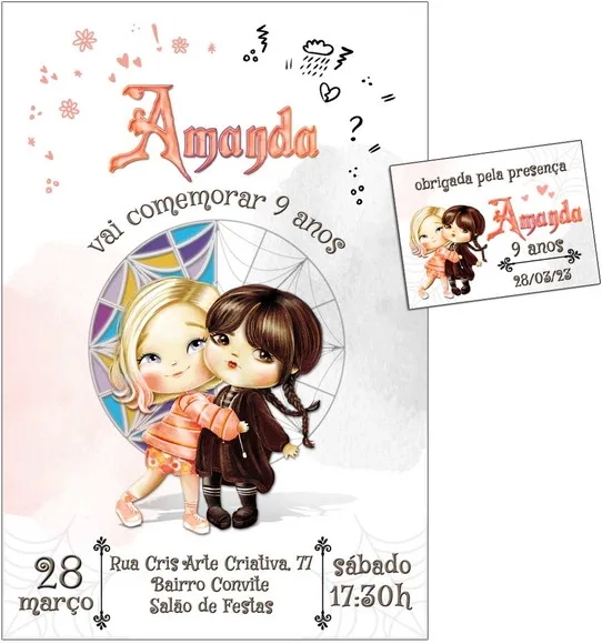 Convite Digital C/tag Wandinha Addams 3