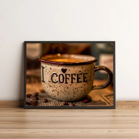 Quadro Café Rústico - I Love Coffee 06