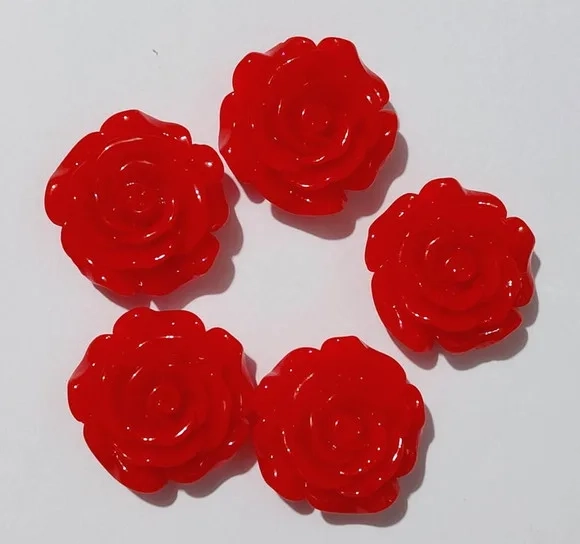 Flor com Furo Passante 2,8cm Resina Pacote com 6 Unidades