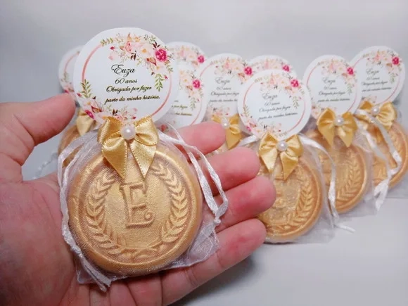 Lembrancinha 60 Anos, Sabonete Letra Inicial Personalizada
