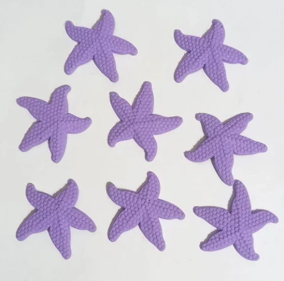 Aplique Estrela do Mar Lilás Emborrachado - 7 Unidades