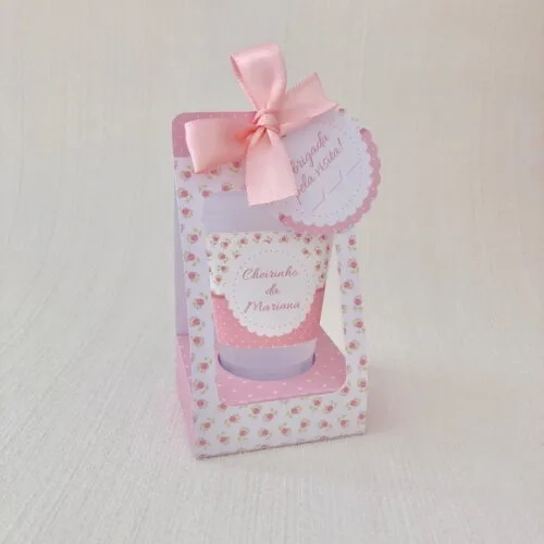 Lembrancinha Maternidade Hidratante Caixinha Floral rosa