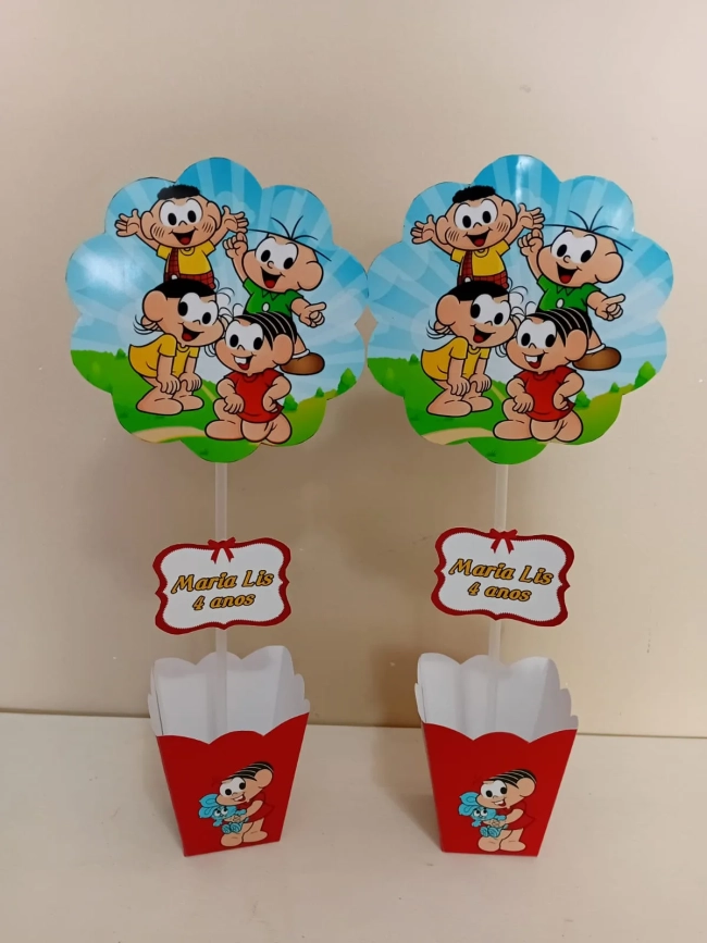 Centro de Mesa Personalizado Turma da Mônica
