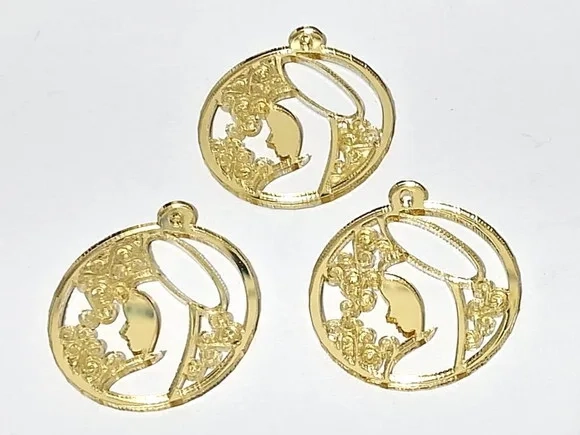 Pingente Nossa Senhora Acrílico Espelhado 4cm Pcts C/5 Peça
