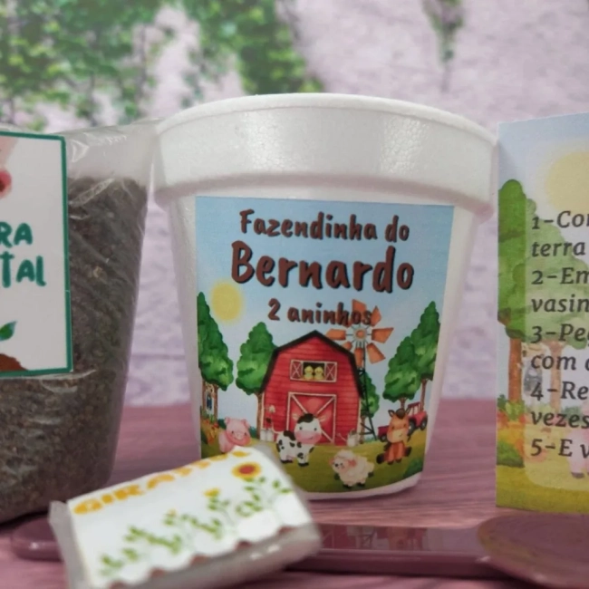 30 unidades Kit Jardinagem Fazendinha Vermelha - Trabalhamos com qualquer tema