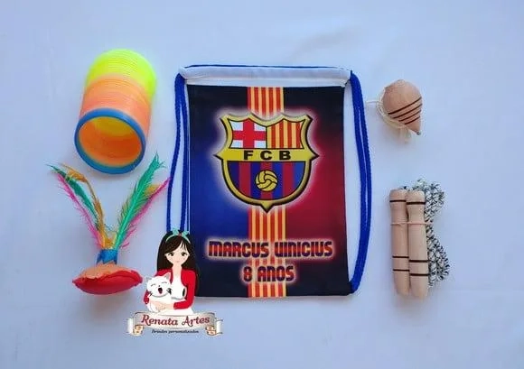 Mochila Boa Infância Personalizada Tema Barcelona F.c.