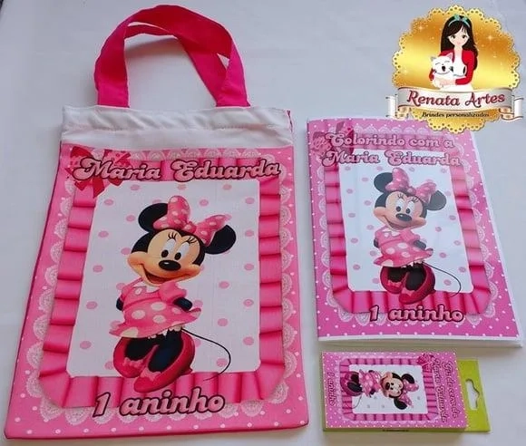 Kit Colorir Na Sacola Minie Rosa