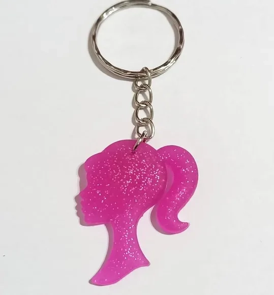 Chaveiro Barbie C/glitter Emborrachado Variados - 5 Unidades