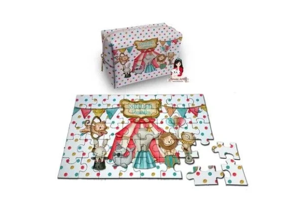 Necessaire Box com Quebra Cabeças Circo