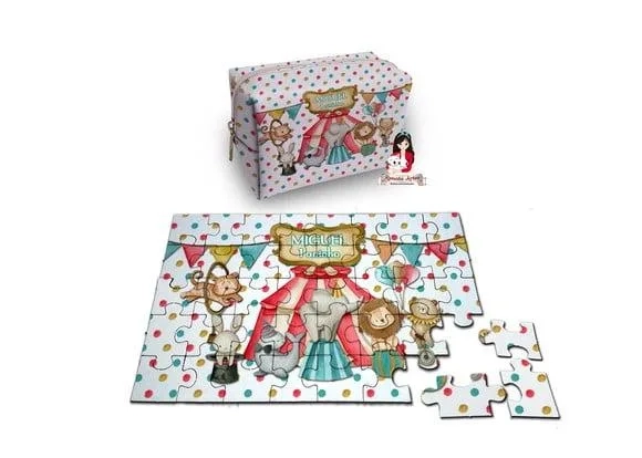 Necessaire Box com Quebra Cabeças Circo
