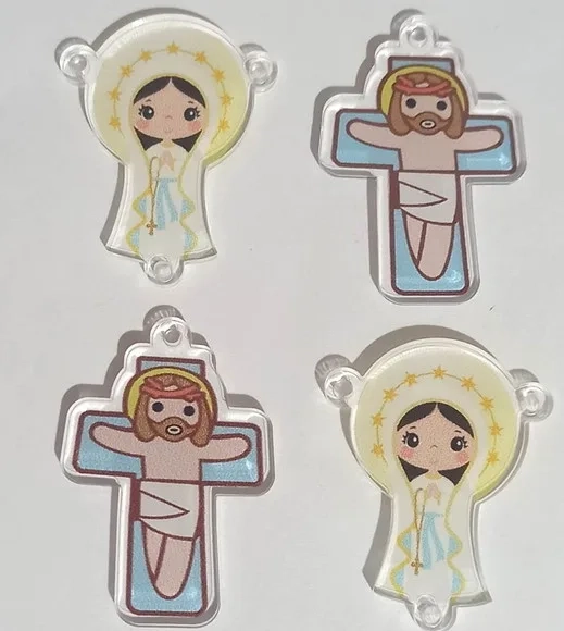Nossa Senhora e Cruz para Terço - 10 Kits