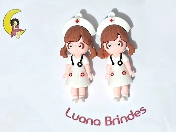 Pingente Médico e Médica Emborrachado Pacote com 2 Unidades