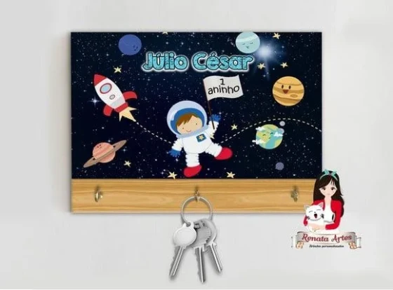 Porta Chaves Personalizado Astronauta