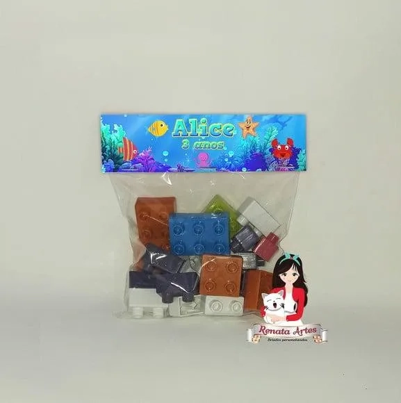Blocos de Montar Personalizado Tema Fundo do Mar