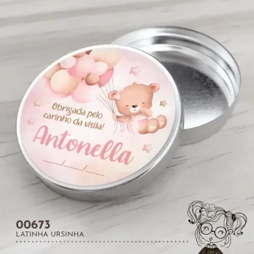 Latinha Adesivada Ursinha - 00673