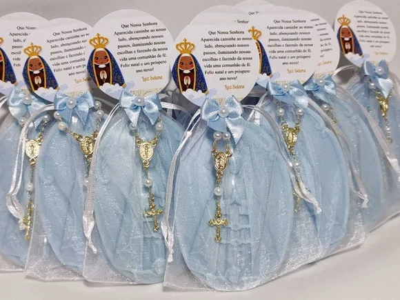 Lembrancinha 80 Anos: Sabonete Nossa Senhora com Mini Terço