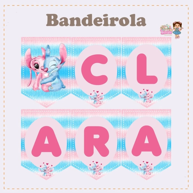 Kit Festa Só Um Bolinho STITCH E ANGEL - Decoração de Festa