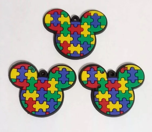 Pingente Autismo Modelo Mickey Pequeno - 6 Unidades
