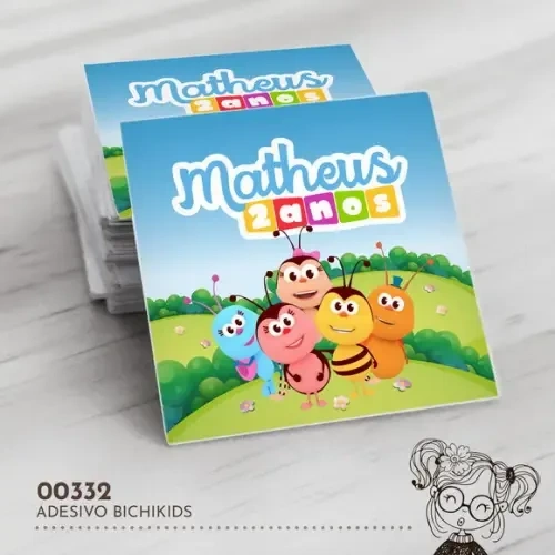 Adesivo Quadrado Bichikids - 00332