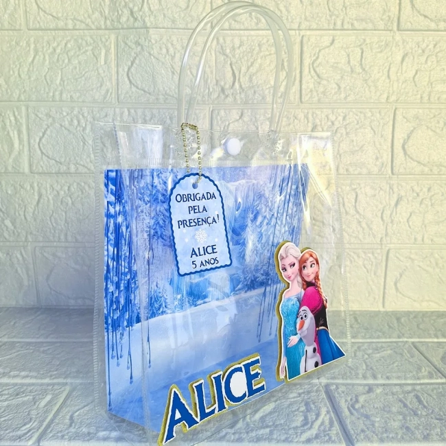 Sacola Pvc Transparente - Frozen