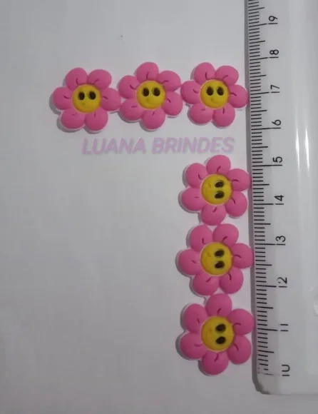 Apliques Emborrachado de Flores - pct c/10 unidades