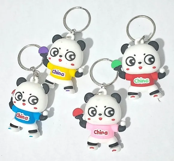 Chaveiro Panda 3d Pacote com 4 Unidades